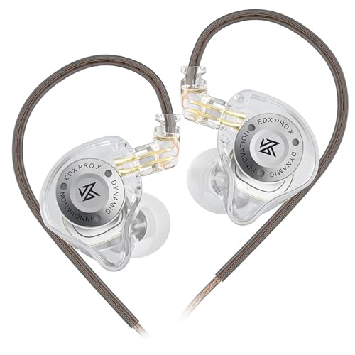 LINSOUL KZ EDX Pro X In-Ear-Kopfhörer, einzelner dynamischer Treiber HiFi In-Ear-Monitor mit ergonomischer Form, kabelgebundener Gaming-Kopfhörer (Ohne Mikrofon, Klar) von LINSOUL