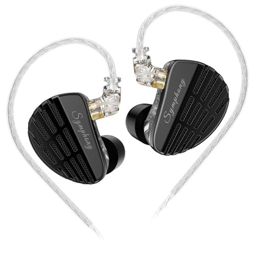 LINSOUL KZ Symphony In-Ear-Monitor, 13,2 mm planarer Treiber + 6 mm dynamischer Treiber Hybrid kabelgebundene Ohrhörer, HiFi IEM-Kopfhörer mit ergonomischer Form und abnehmbarem (Ohne Mikrofon) von LINSOUL