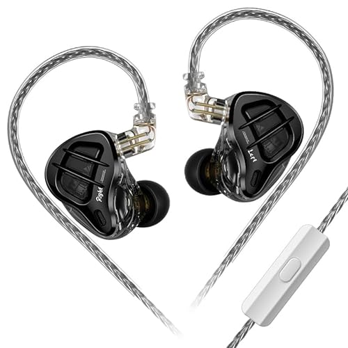 LINSOUL KZ ZAR 7BA+1DD In-Ear-Monitor, kabelgebundene HiFi-Ohrhörer, Gaming-Ohrhörer, Hybrid-IEM-Kopfhörer mit versenktem, abnehmbarem 2-Pin-Kabel für Musiker, Studiotechniker und Audiophile von LINSOUL