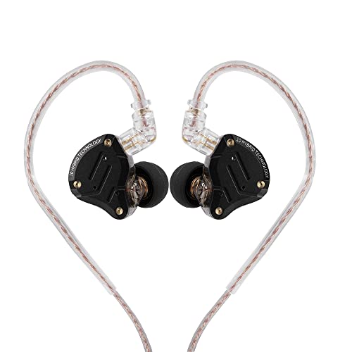 LINSOUL KZ ZS10 Pro, 4BA+1DD 5 Treiber In-Ear-Monitor, HiFi Kabelgebundene Ohrhörer, Gaming-Kopfhörer, Hybrid IEM Kopfhörer, 2-poliges abnehmbares Kabel(Mit Mic, Dark Schwarz) von LINSOUL