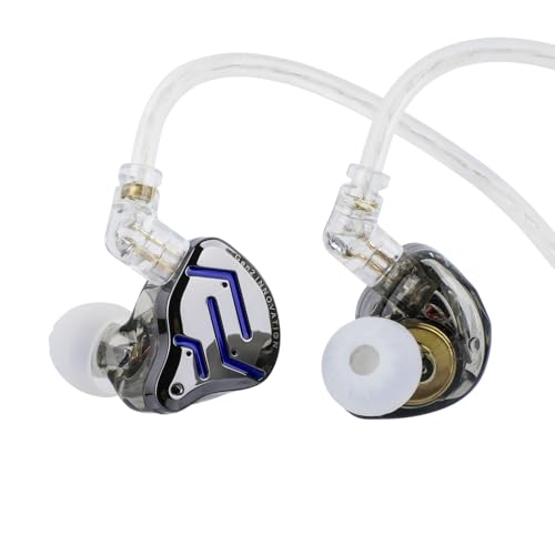 LINSOUL KZ ZSN PRO 2 In-Ear-Monitor, 1BA+1DD Hybrid-Treiber HiFi Kopfhörer IEM, kabelgebundener Ohrhörer, abnehmbares versilbertes versenktes 0,75mm 2Pin Kabel für Audiophile (Schwarz, Mit Mikrofon) von LINSOUL