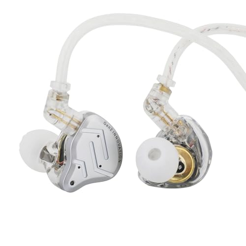LINSOUL KZ ZSN PRO 2 In-Ear-Monitor, 1BA+1DD Hybrid-Treiber HiFi Kopfhörer IEM, kabelgebundener Ohrhörer, abnehmbares versilbertes versenktes 0,75mm 2Pin Kabel für Audiophile (Silber, Ohne Mikrofon) LINSOUL KZ ZSN PRO 2 In-Ear-Monitor, 1BA+1DD Hybrid-Treiber HiFi Kopfhörer IEM, kabelgebundener Ohrhörer, abnehmbares versilbertes versenktes 0,75mm 2Pin Kabel für Audiophile (Silber, Ohne Mikrofon) von LINSOUL