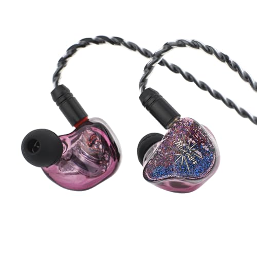 LINSOUL Kiwi Ears Forteza In Ear Monitor, 1BA + 2DD HiFi-Kopfhörer mit Kabel, Gaming-Kopfhörer, Hybrid Driver IEM Earphones Kopfhörer, mit abnehmbarem IEM Kabel für Musiker und Gamer (Lila) von LINSOUL