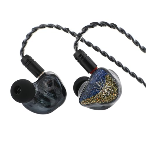 LINSOUL Kiwi Ears Forteza In Ear Monitor, 1BA + 2DD HiFi-Kopfhörer mit Kabel, Gaming-Kopfhörer, Hybrid Driver IEM Earphones Kopfhörer, mit abnehmbarem IEM Kabel für Musiker und Gamer (Schwarz) von LINSOUL