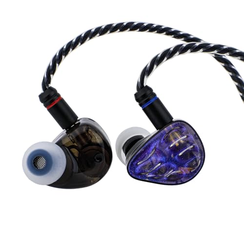 LINSOUL QKZ X HBB Hades 9mm LCP Membran Dual Dynamic Driver In-Ear Monitor, HiFi Bass Kopfhörer, kabelgebundene IEM Ohrhörer mit 3D-gedrucktem Gehäuse, 2-Pin abnehmbares Kabel (Ohne Mikrofon) von LINSOUL