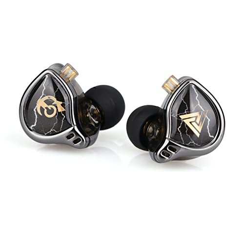 LINSOUL QKZ x HBB 10mm titanbeschichtete Membran HiFi-In-Ear-Monitor-Kopfhörer mit halboffenem Hohlraum, abnehmbarem versilbertem 2-Pin-Kabel, Geräuschunterdrückung für Audiophile (ohne Mikrofon) von LINSOUL