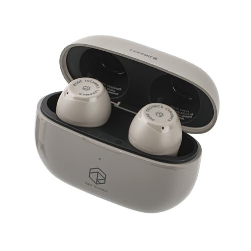 LINSOUL Rose Technics Ceramics Kabellose Ohrhörer, 10mm DD HiFi Gaming Ohrhörer, Bluetooth 5.3 Ohrhörer, mit ENC Noise Cancelling, Dual Connect, 60ms Latenz für Workout (Grau) von LINSOUL