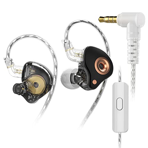 LINSOUL SGOR Venus 1DD Dynamic Driver, Dual Magnetic Circuit In-Ear Earphone Monitor IEM with Semi-Open Cavity, Detachable 0.78mm 2Pin OFC Cable for Audiophile Musician (Black, with Mic) von LINSOUL