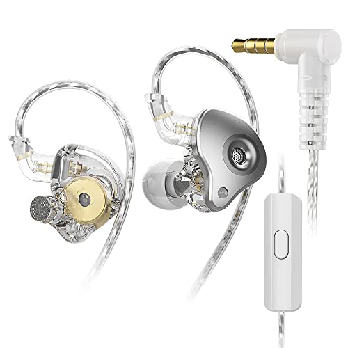 LINSOUL SGOR Venus 1DD Dynamic Driver, Dual Magnetic Circuit In-Ear Earphone Monitor IEM with Semi-Open Cavity, Detachable 0.78mm 2Pin OFC Cable for Audiophile Musician (Silver, with Mic) von LINSOUL