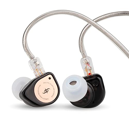 LINSOUL SIMGOT EW100P 10mm dynamischer Treiber In-Ear-Monitore, Dual Cavity IEM mit LCP-Membran, PC-Aluminium-Legierung Gehäuse, abnehmbarem versilbertem Kupferkabel Gaming-Kopfhörer (SIMGOT EW100P) von LINSOUL