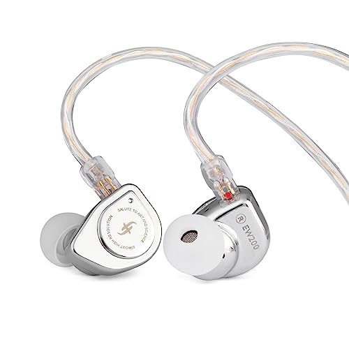 LINSOUL SIMGOT EW200 10mm SCP Membran Dynamiktreiber In-Ear-Kopfhörer mit Ganzmetallgehäuse,Abnehmbares 0,78mm 2pin versilbertes OFC Kabel für Audiophile Musiker von LINSOUL