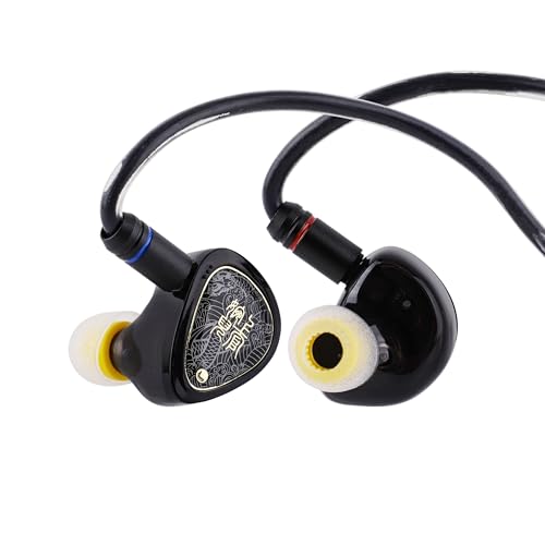 LINSOUL TANGZU Wan'er S.G II In-Ear-Monitor,HiFi Kabelgebundene Ohrhörer,10 mm Dynamic Treiber PET Membran Gaming Kopfhörer mit 2pin abnehmbarem OFC-Kabel (Schwarz, Type-C, Mic) von LINSOUL
