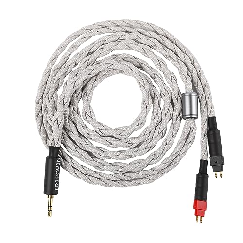 LINSOUL Tripowin Altura 26AWG OCC Single Crystal Copper Silver-Plated Upgrade Cable for Over-Head Headphone (Grey, HD650, 3.5mm Plug, 1.5m Length) von LINSOUL