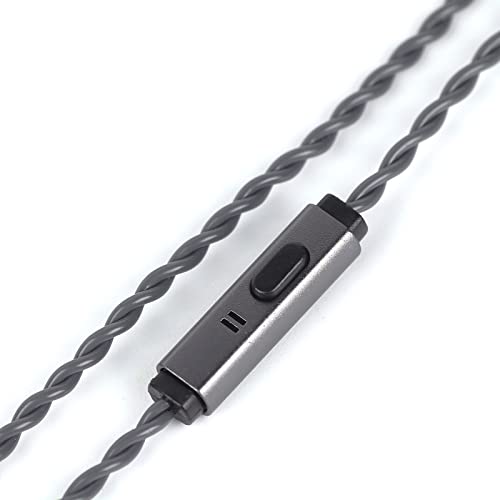 LINSOUL Tripowin Grace Detachable Silver-Plated Oxygen Free Copper OFC In Ear Earphone Cable with Microphone, 0.78mm 2Pin Connector for Audiophile Replacement Cable (Tripowin Grace, Recessed 2pin) von LINSOUL