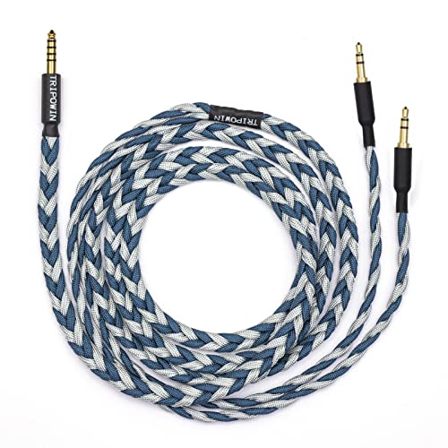 LINSOUL Tripowin GranVia Upgraded OFC hohe Reinheit Kopfhörer Audio Ersatzkabel, Dual 3.5mm Stecker für HE4XX/HE-400i/HE400se/HarmonicDyne Zeus/Goldplanar/Focal ELEGIA(4.4mm Stecker,2m Länge, Blau) LINSOUL Tripowin GranVia Upgraded OFC hohe Reinheit Kopfhörer Audio Ersatzkabel, Dual 3.5mm Stecker für HE4XX/HE-400i/HE400se/HarmonicDyne Zeus/Goldplanar/Focal ELEGIA(4.4mm Stecker,2m Länge, Blau) von LINSOUL