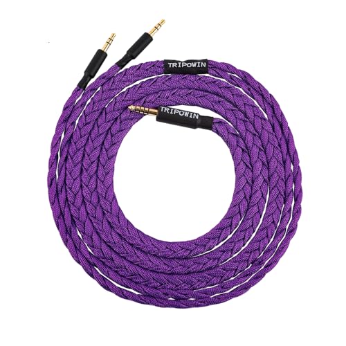 LINSOUL Tripowin GranVia Upgraded OFC hohe Reinheit Kopfhörer Audio Ersatzkabel, Dual 3.5mm Stecker für HE4XX/HE-400i/HE400se/HarmonicDyne Zeus/Goldplanar/Focal ELEGIA(4.4mm Stecker,2m Länge, Lila) von LINSOUL
