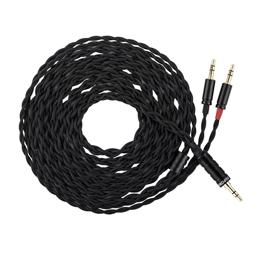 LINSOUL Tripowin Nova Over-Ear-Kopfhörerkabel, 4-adriges Silver Foil/OCC Hybrid Upgrade Kabel, 2M,Dualer 3,5 auf 4,4 mm/3,5 mm/XLR-Stecker, für Musiker & Audiophile (3,5 mm, Schwarz) von LINSOUL
