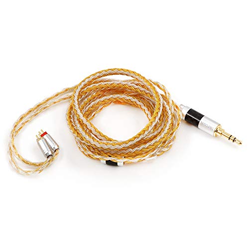 LINSOUL Tripowin Zonie 16 Core Silver Plated Cable SPC Kopfhörerkabel für TIN Audio T2 T3 UE900s BGVP Kopfhörer (MMCX, 2.5mm, Gold) von LINSOUL