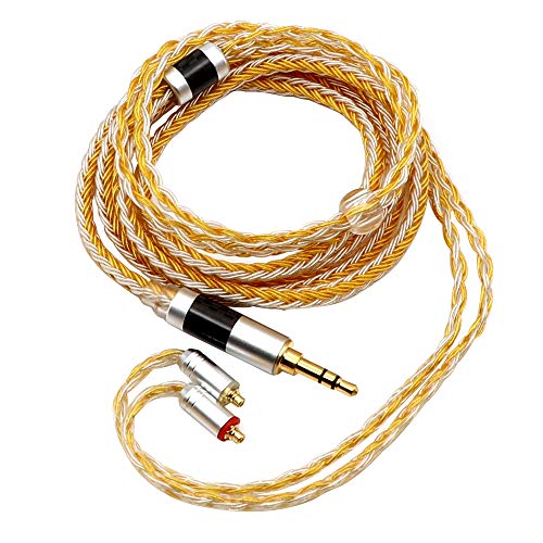 LINSOUL Tripowin Zonie 16 Core Silver Plated Cable SPC Kopfhörerkabel für TIN Audio T2 T3 UE900s BGVP Kopfhörer (MMCX, 3.5mm, Gold) von LINSOUL