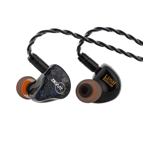 LINSOUL ZiiGaat Lush In-Ear-Monitor, 1DD+4BA Hybrid Kopfhörer IEM, Studio Monitor Tunning Kabel -Ohrhörer mit abnehmbarem Kabel für professionelle Musikingenieure Audiophile (Blau) von LINSOUL