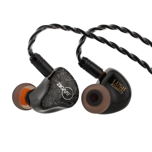 LINSOUL ZiiGaat Lush In-Ear-Monitor, 1DD+4BA Hybrid Kopfhörer IEM, Studio Monitor Tunning Kabel -Ohrhörer mit abnehmbarem Kabel für professionelle Musikingenieure Audiophile (Silber) von LINSOUL
