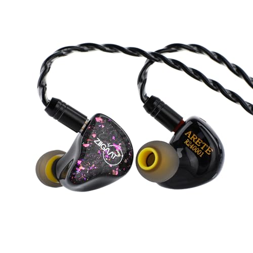 LINSOUL ZiiGaat x Fresh Reviews Arete In Ear Monitor, 1DD+4BA Hybrid Kopfhörer IEM, kabelgebundene Gaming Ohrhörer, Studio Monitor Tunning, mit abnehmbarem IEM Kabel für Musiker Audiophile (Schwarz) von LINSOUL