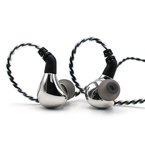 Linsoul BLON BL-03 HiFi 10mm Carbon-Membran dynamischer Treiber In-Ear Kopfhörer mit 0,78mm 2pol. abnehmbarem Kabel (ohne Mic, Silber) von LINSOUL