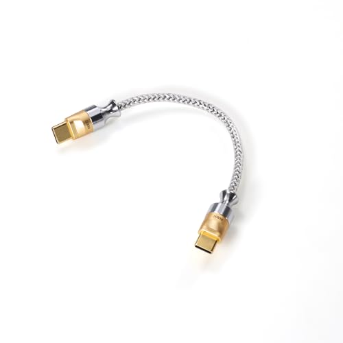 Linsoul DDHiFi TC07S USB-C zu USB-C OTG HiFi Audiophile Kabel, Dual Bi-Directional OTG Stecker, Die neueste Nyx reines Silber abgeschirmt Datenkabel Audio Converter Kabel für Audiophile Musiker (10CM) von LINSOUL