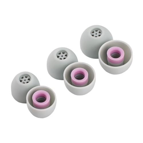 Linsoul Kiwi Ears Flex Ohrstöpsel Tipps, Ersatz Silikon IEM Tips, 3 Paare, Größe S/M/L, für KZ ZS10 Pro, Orchestra Lite, Cadenza Kabelgebundene/drahtlose Kopfhörer (Grau-rosa) von LINSOUL