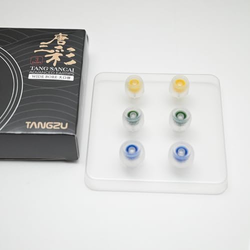 Linsoul Tangzu Tang Sancai Wide Bore Silikon-Ohrstöpsel für In-Ear-Kopfhörer, Ersatz Ohrstöpsel Tipps (L,3 Paare) von LINSOUL