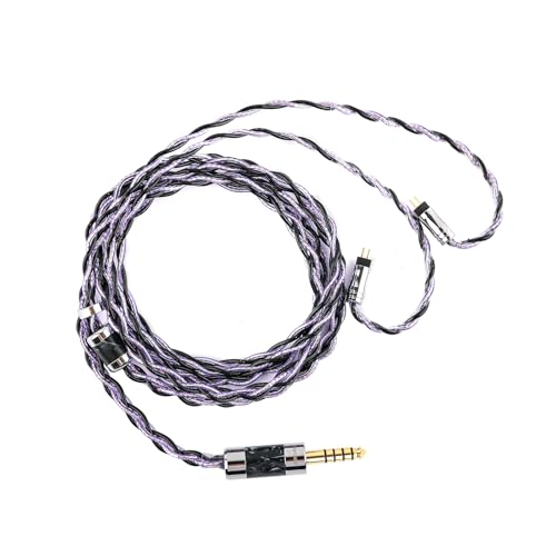LINSOUL Tripowin Moonshadow IEM Kabel, 4 Core Alloy Kupfer mit Aluminiumfolie und versilbertem OCC Kopfhörerkabel, HiFi Ersatzkabel für kabelgebundene Kopfhörer (2Pin, 4.4mm) von LINSOUL