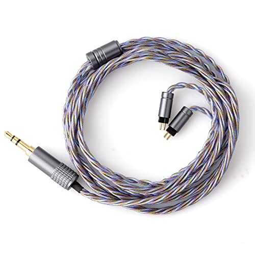 Linsoul Tripowin Zoe Upgraded Kabel 4-adriges Reines Kupfer Versilbert Kupfer Vergoldet 24AWG Litz Draht für In-Ear-Kopfhörer KZ ZS10 PRO TINHIFI T2 T3 Plus(2polig 0,78mm) von LINSOUL