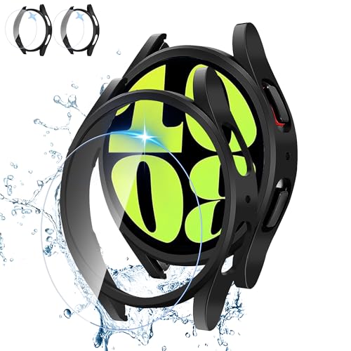 2+2 Stück hülle für Samsung Galaxy Watch FE/5/4 40mm Schutzhülle, Hart PC Bumper + HD Anti-Beschlag gehärtetes Glas Displayschutz, Wasserdichtes Schutzfolie für Galaxy Watch FE/5/4 40mm, Schwarz 2+2 Stück hülle für Samsung Galaxy Watch FE/5/4 40mm Schutzhülle, Hart PC Bumper + HD Anti-Beschlag gehärtetes Glas Displayschutz, Wasserdichtes Schutzfolie für Galaxy Watch FE/5/4 40mm, Schwarz von LINTEKER
