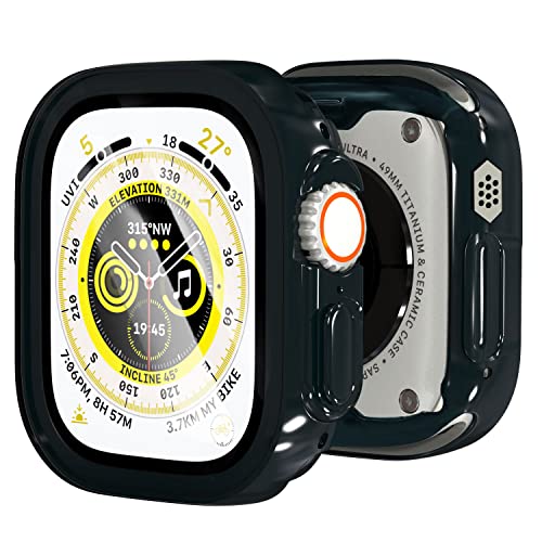 LINTEKER [2 Stück] Hülle kompatibel mit Apple Watch Ultra/Ultra 2 49mm, Schutzhülle für Apple Watch Ultra mit Schutzfolie, Weiche TPU, Schockdes Schutz Cover für iWatch Ultra, Grün von LINTEKER