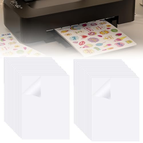 Bedruckbares Vinyl Aufkleberpapier A4 Aufkleber Druckerpapier Matte Etiketten Selbstklebend Bedruckbar Sticker Papier für Tintenstrahldrucker 30 Blatt von LINXIU