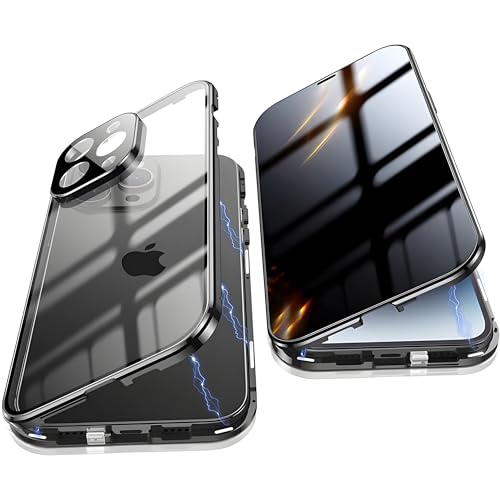 Anti spy Hülle für iPhone 15 Pro Max 360 Grad Ganzkörper HandyHülle eingebaut Panzer Glas Sichtschutz Schutz Folie und Kamera len's Cover Stoßfest Komplettschutz Anti Peeping Case,Schwarz Anti spy Hülle für iPhone 15 Pro Max 360 Grad Ganzkörper HandyHülle eingebaut Panzer Glas Sichtschutz Schutz Folie und Kamera len's Cover Stoßfest Komplettschutz Anti Peeping Case,Schwarz von LIONO