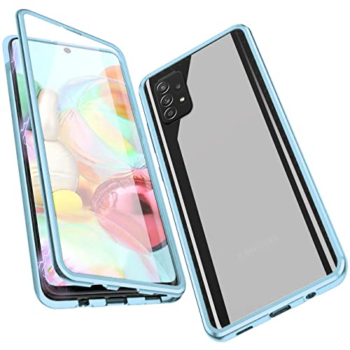 Hülle für Samsung Galaxy A53 5G 360 Grad Stoßfeste Komplettschutz Handyhülle Metallrahmen Vorne und Hinten Hartglas Ultra Dünn Case mit Eingebaut Displayschutz,Blau von LIONO