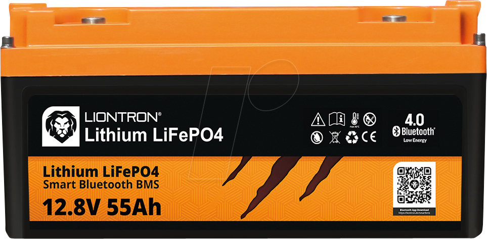 LIO 1255LX-M - Lithium-Akku, LiFePO4, 12,8 V, 55 Ah, BT BMS, Marine von LIONTRON
