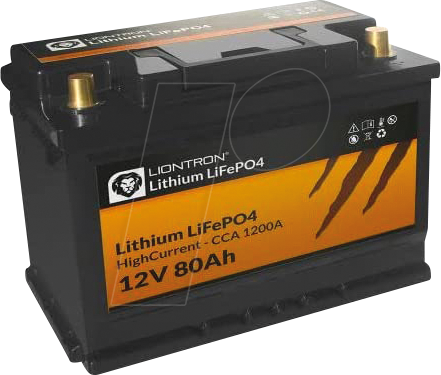 LIO 1280S - Lithium-Akku, LiFePO4, 12,8 V, 80 Ah, Hochstrom von LIONTRON