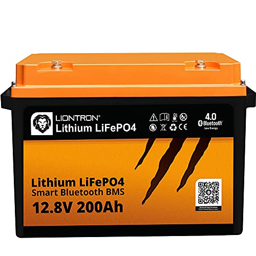 LIONTRON LiFePO4 12,8V 200Ah LX; 2560Wh; > 3000 Zyklen bei 90% Entladungstiefe (DOD) mit BMS und Bluetooth Überwachung; für Wohnmobil oder Boot 390x233x255mm - LISMART12200LX von LIONTRON