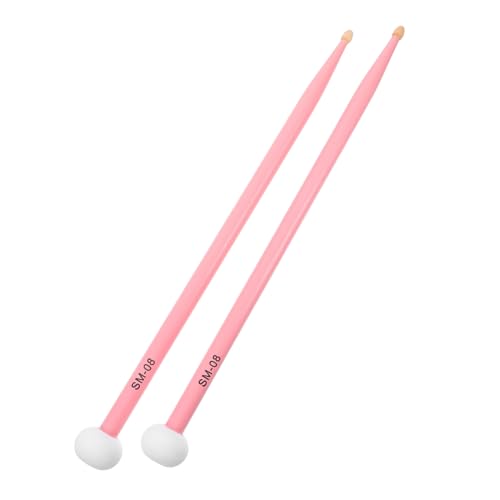 LIOOBO 1 Paar Ahornstangen Schlägel Für Bassdrum Percussion-sticks Mit Holzspitze Traditionelle Drumsticks Trommelhammer Trommelstiele Für Schlagzeug Rhythmusstöcke Aus Holz Rosa Gefühlt von LIOOBO