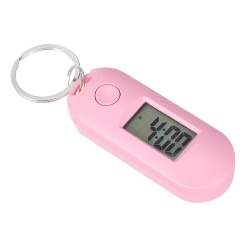 LIOOBO Elektronische Uhr in Bonbonfarbe Beobachten Sie Keychain Uhrenring Für Digitale Uhr hängend Leise Achten Sie auf den Schlüsselbund Schlüsselanhänger-Uhr digital Plastik Rosa von LIOOBO