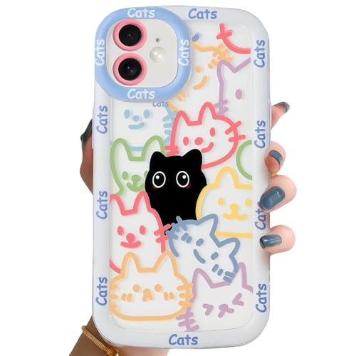 LIOPEU Niedliche Hüllen für iPhone 12, lustiges, buntes Katzenmuster, weich, stoßfest, Schutzhülle für Damen und Mädchen LIOPEU Niedliche Hüllen für iPhone 12, lustiges, buntes Katzenmuster, weich, stoßfest, Schutzhülle für Damen und Mädchen von LIOPEU