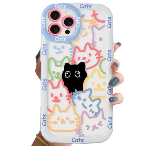 LIOPEU Niedliche Hüllen für iPhone 12 Pro Max, lustiges, buntes Katzenmuster, weich, stoßfest, Schutzhülle für Damen und Mädchen LIOPEU Niedliche Hüllen für iPhone 12 Pro Max, lustiges, buntes Katzenmuster, weich, stoßfest, Schutzhülle für Damen und Mädchen von LIOPEU