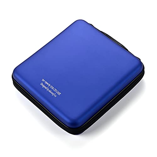 LIOVODE DVD-Hülle, 192 Kapazität Eva CD Case Halter Storage Organizer Portable Protective DVD Wallet Holder for Car (192 Kapazität, Blau 192) von LIOVODE