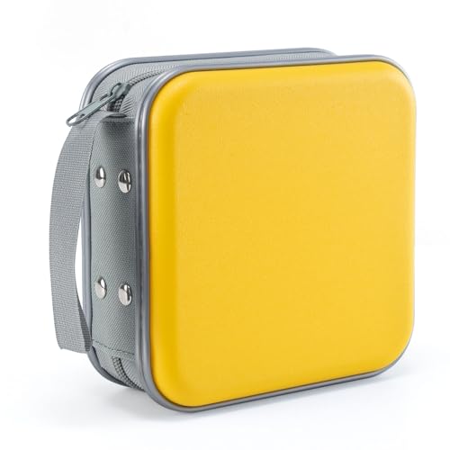 LIOVODE DVD-Hülle, 48 Kapazität, CD-Hülle, tragbarer CD-Halter, Aufbewahrung, Hartplastik, DVD-Brieftaschen-Halter für Auto (gelb) von LIOVODE