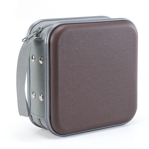 LIOVODE DVD-Hülle, 48 Kapazität, CD-Hülle, tragbare CD-Hülle, Halterung, Aufbewahrung, Hartplastik, DVD-CD-Brieftaschen-Halter, Organizer für Auto (Kaffee) von LIOVODE