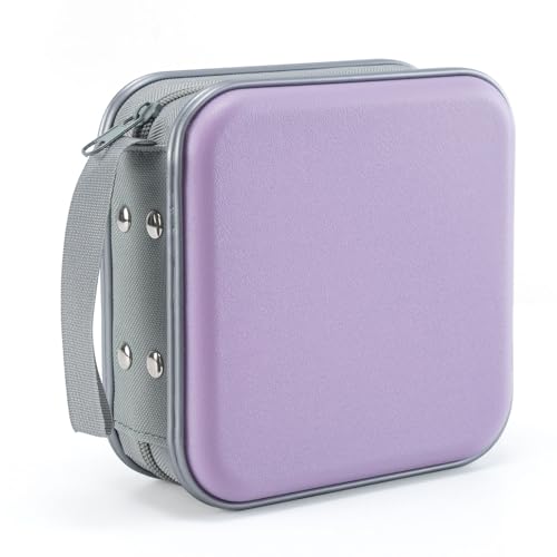 LIOVODE DVD-Hülle, 48 Kapazität, CD-Hülle, tragbare CD-Hülle, Halterung, Aufbewahrung, Hartplastik, DVD-CD-Brieftaschen-Halter, Organizer für Auto (Lavendel) von LIOVODE