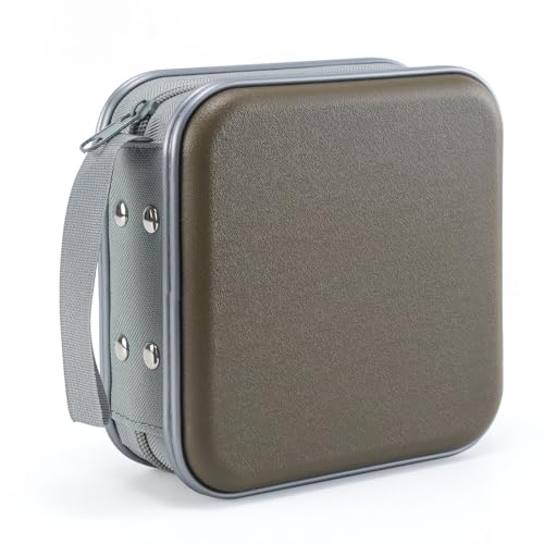 LIOVODE DVD-Hülle, 48 Kapazität, CD-Hülle, tragbare CD-Hülle, Halterung, Aufbewahrung, Hartplastik, DVD-CD-Brieftaschen-Halter, Organizer für Auto (Olivgrün) von LIOVODE
