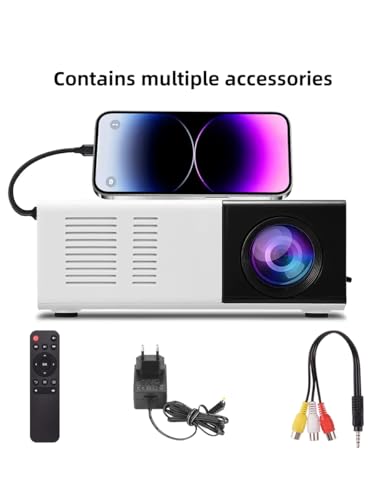1 Stück tragbarer Mini-Projektor-720P HD, Telefonbildschirm kann über Datenkabel auf den Videoprojektor gespiegelt werden, Kompatibel mit Smartphone/Tablet/Laptop/TV-Stick/PS/Typ C/USB-Laufwerk für He 1 Stück tragbarer Mini-Projektor-720P HD, Telefonbildschirm kann über Datenkabel auf den Videoprojektor gespiegelt werden, Kompatibel mit Smartphone/Tablet/Laptop/TV-Stick/PS/Typ C/USB-Laufwerk für He von LIPETY